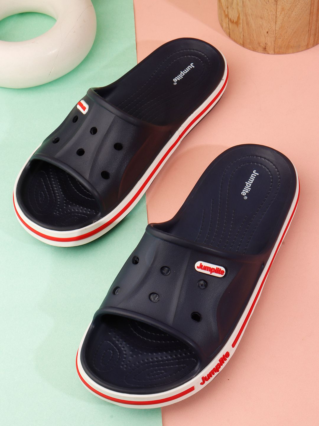 JUMPLITE Men Colourblocked Sliders — view 8