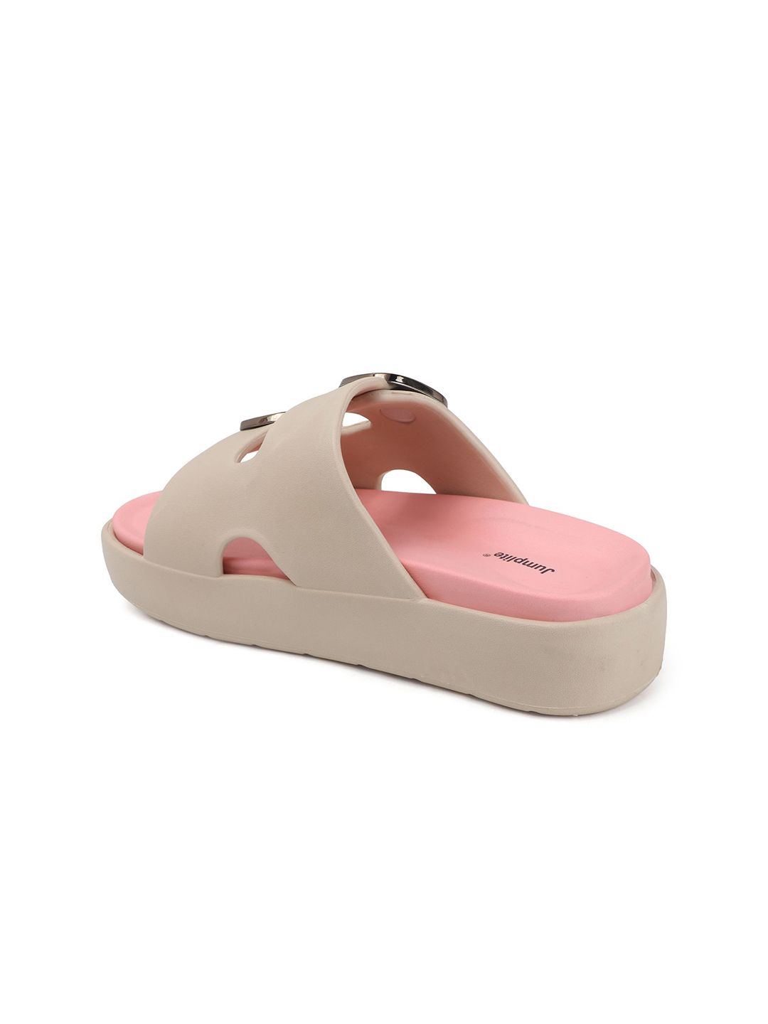 JUMPLITE Women Rubber Open Toe Flats with Buckles — view 3