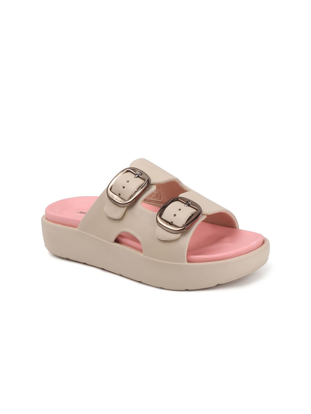 JUMPLITE Women Rubber Open Toe Flats with Buckles — view 2