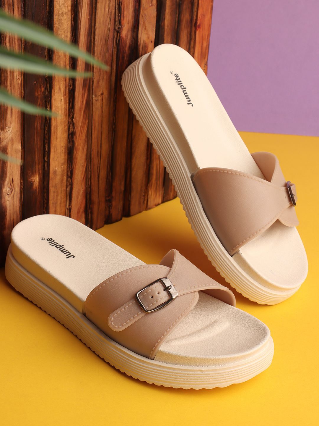 JUMPLITE Women Open Toe Flats