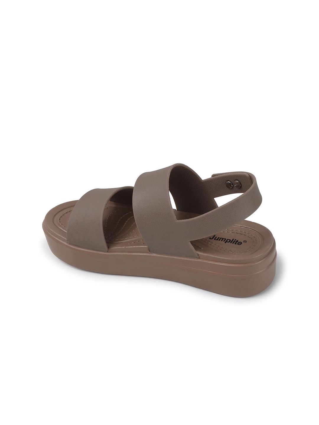 JUMPLITE Women Open Toe Textured Flatform Heels With Backstrap — view 3