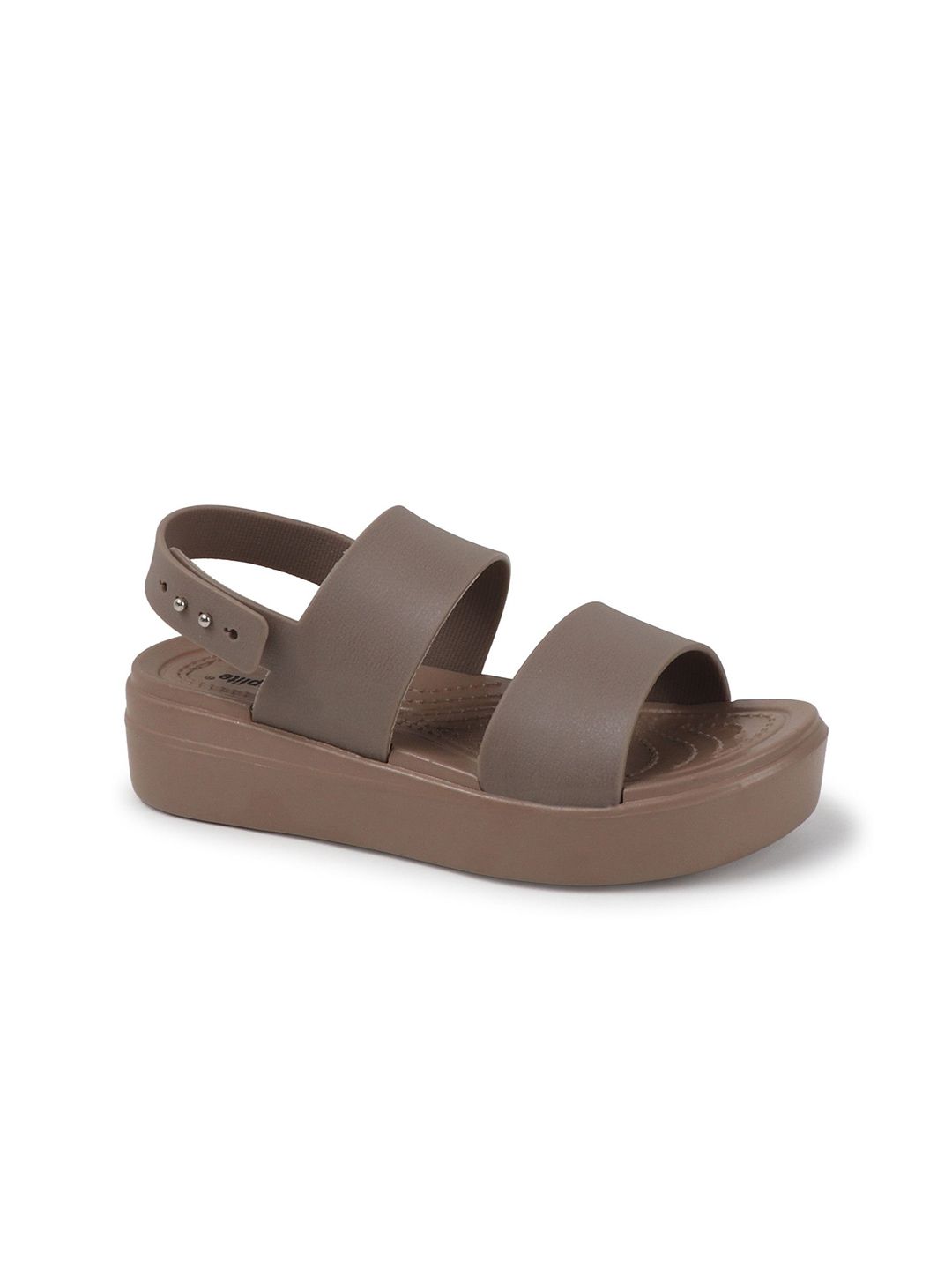 JUMPLITE Women Open Toe Textured Flatform Heels With Backstrap — view 2